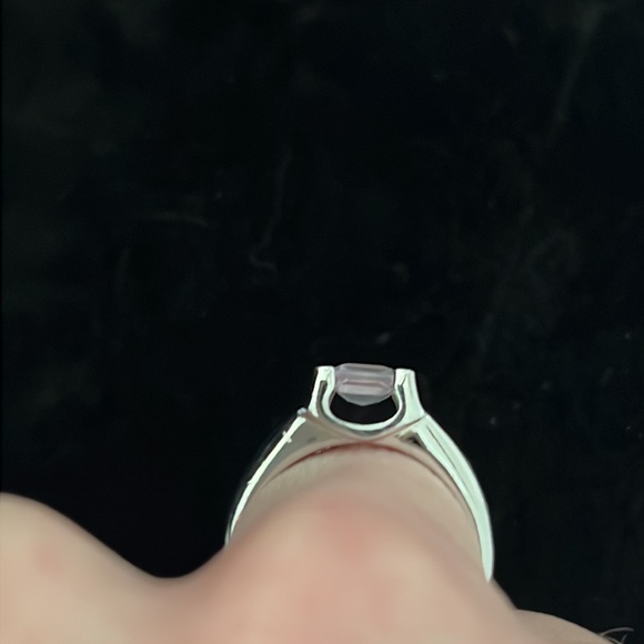 Sterling 925 ATI Promise Ting Pink Square Asher cut  Stone ring 8.25 - Picture 7 of 8